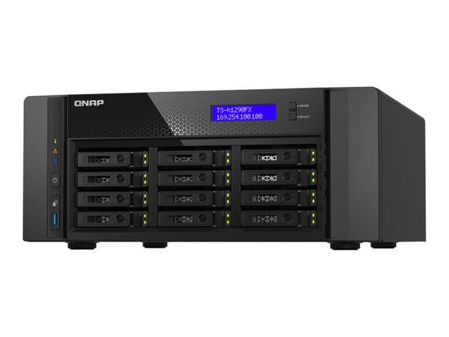 QNAP TS-h1290FX-7302P-128G 12 Bay U.2 NVMe PCIe Gen4 x4 изцяло флаш настолен NAS AMD EPYC 16-ядрен 7302P 128GB RDIMM ECC DDR4