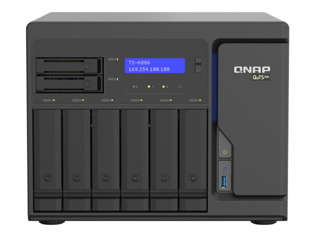QNAP TS-H886-D1602-8G 8-Bay QuTS hero NAS Intel Xeon D1602 вграден 2 M.2 NVMe Gen3 порт SATA 8GB RAM