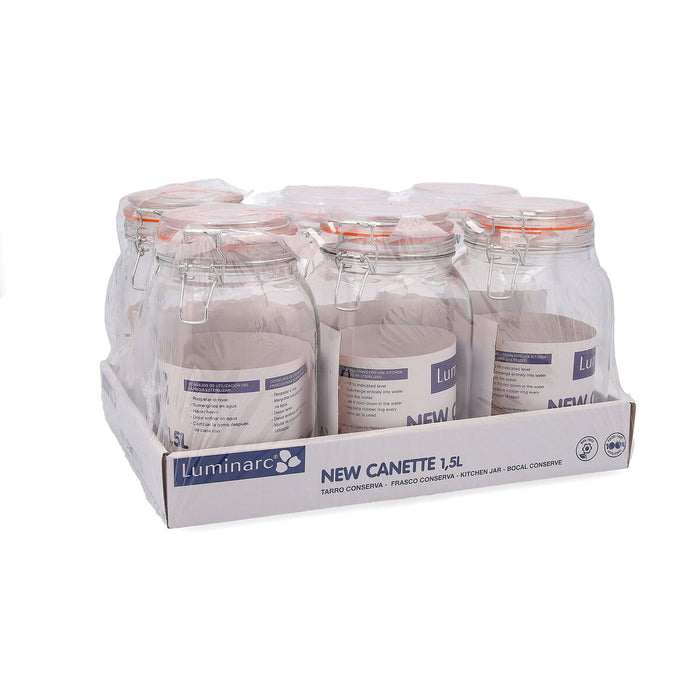 Стъклен Буркан Quid New Canette Прозрачен Cтъкло (1,5L) (Pack 6x)
