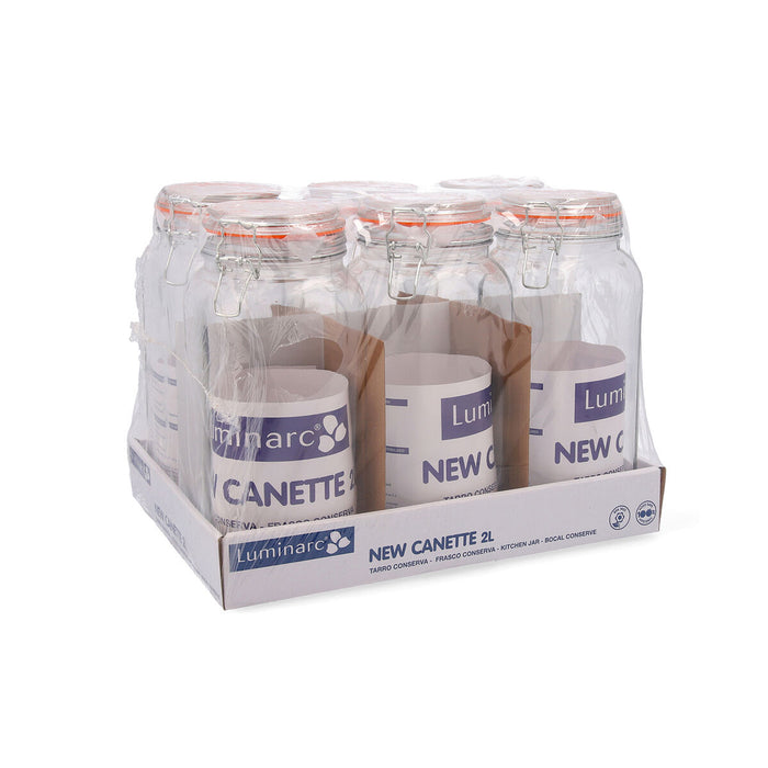Стъклен Буркан Quid New Canette Прозрачен Cтъкло 2 L (Pack 6x)