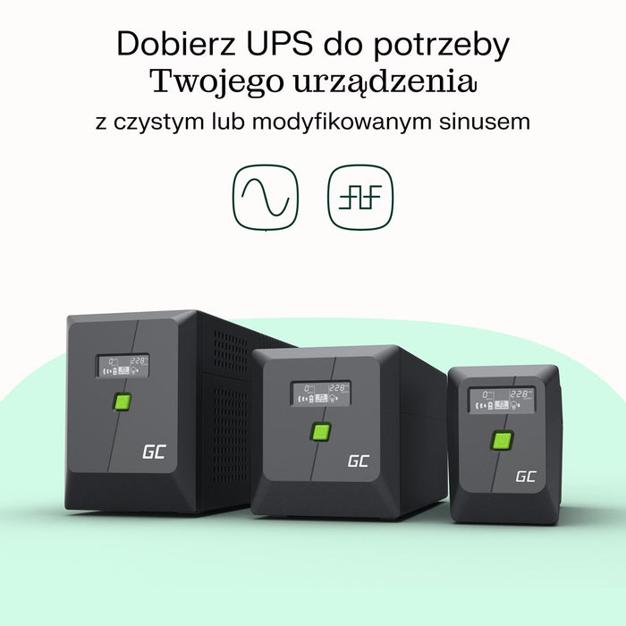 Green Cell непрекъсваемо захранване (UPS) Line-Interactive 0,75 kVA 480 W 4 AC изход(а)
