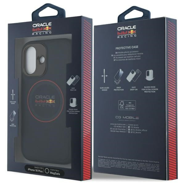 Твърд кожен калъф Red Bull RBHMP16M24PUILVR с Red Ring MagSafe за iPhone 16 Plus 6.7", морско син