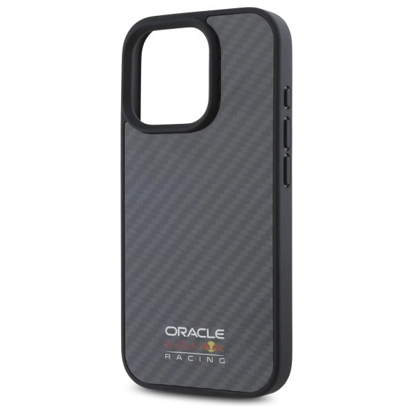 Твърд калъф Red Bull RBHMP16L24CFILSK Carbon Fiber Shiny Logo MagSafe за iPhone 16 Pro 6.3", черен