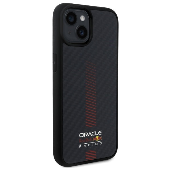 Твърд калъф Red Bull Carbon Fiber Power Bar MagSafe за iPhone 14 6.1", черен