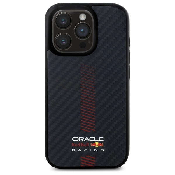 Твърд калъф Red Bull RBHMP15X24CFGSMK Carbon Fiber Power Bar MagSafe за iPhone 15 Pro Max 6.7", черен