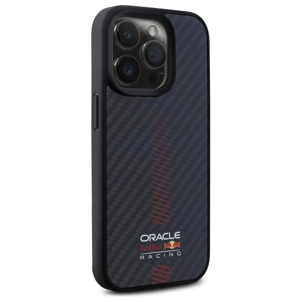 Твърд калъф Red Bull RBHMP15X24CFGSMK Carbon Fiber Power Bar MagSafe за iPhone 15 Pro Max 6.7", черен