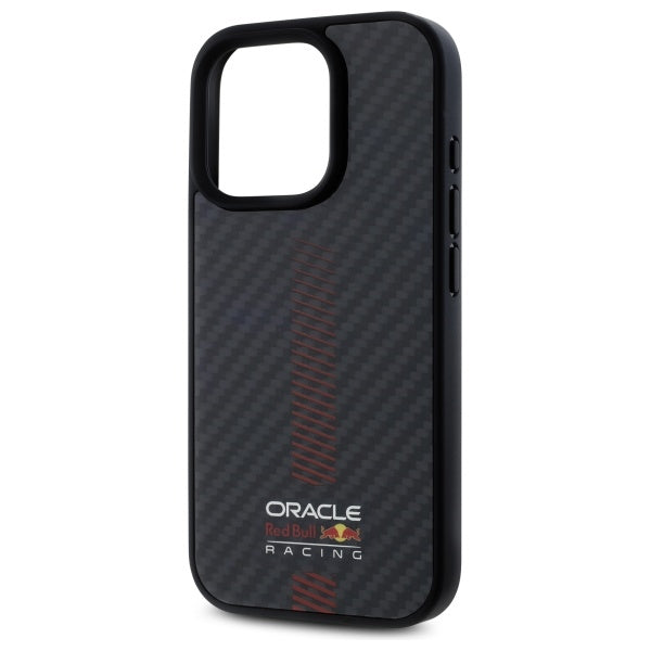 Твърд калъф Red Bull RBHMP15X24CFGSMK Carbon Fiber Power Bar MagSafe за iPhone 15 Pro Max 6.7", черен