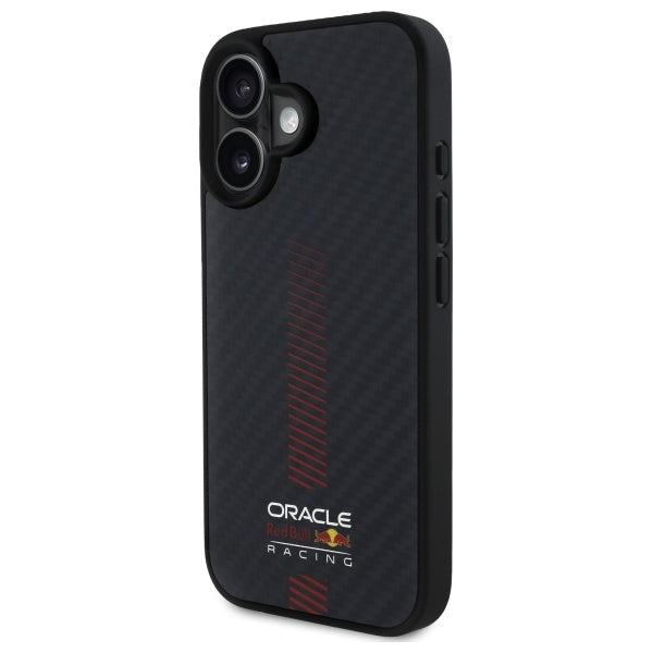 Твърд калъф Red Bull Carbon Fiber Power Bar MagSafe за iPhone 16 Plus 6.7", черен