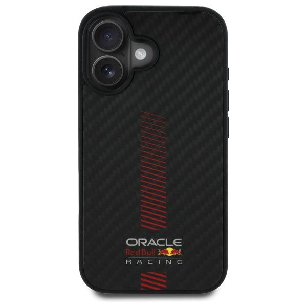 Твърд калъф Red Bull Carbon Fiber Power Bar MagSafe за iPhone 16 Plus 6.7", черен