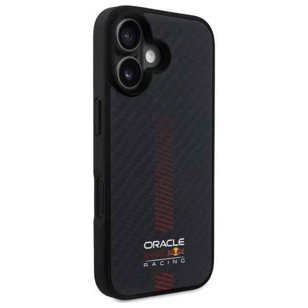 Твърд калъф Red Bull Carbon Fiber Power Bar MagSafe за iPhone 16 Plus 6.7", черен