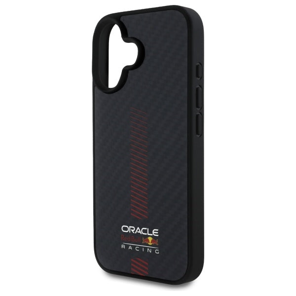 Твърд калъф Red Bull Carbon Fiber Power Bar MagSafe за iPhone 16 Plus 6.7", черен