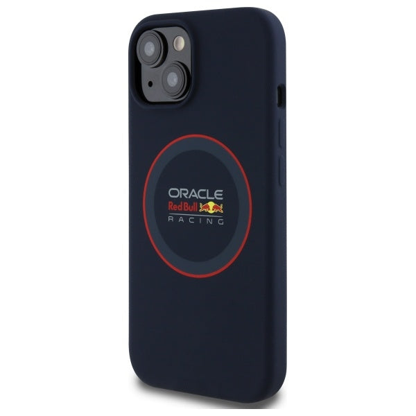 Силиконов твърд калъф Red Bull RBHMP14S24SIILVR MagSafe с Red Ring за iPhone 14 6.1", тъмносин
