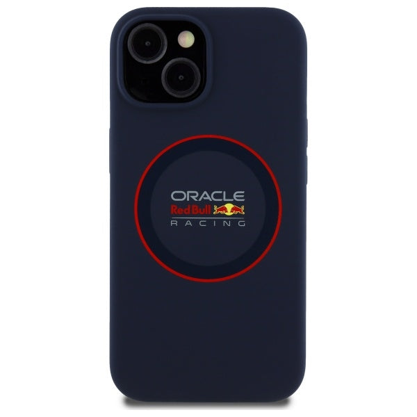 Силиконов твърд калъф Red Bull RBHMP14S24SIILVR MagSafe с Red Ring за iPhone 14 6.1", тъмносин