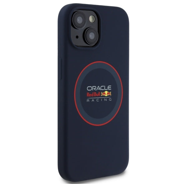 Силиконов твърд калъф Red Bull RBHMP14S24SIILVR MagSafe с Red Ring за iPhone 14 6.1", тъмносин