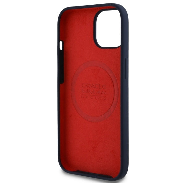 Силиконов твърд калъф Red Bull RBHMP14S24SIILVR MagSafe с Red Ring за iPhone 14 6.1", тъмносин