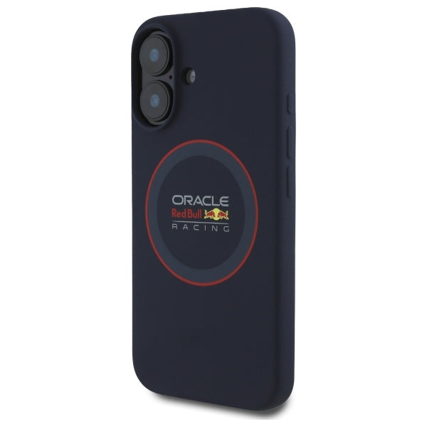 Силиконов твърд калъф Red Bull RBHMP16M24SIILVR MagSafe с червен пръстен за iPhone 16 Plus 6.7", тъмносинь
