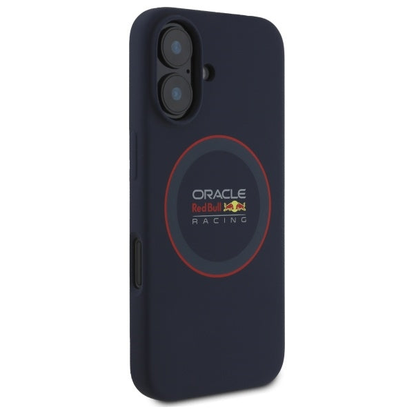 Силиконов твърд калъф Red Bull RBHMP16M24SIILVR MagSafe с червен пръстен за iPhone 16 Plus 6.7", тъмносинь