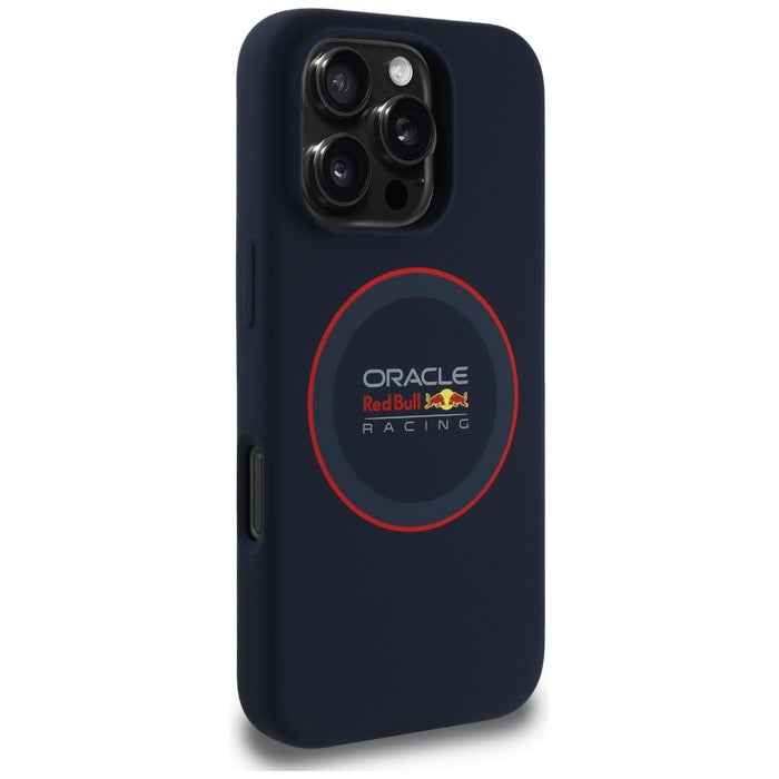 Силиконов твърд калъф Red Bull RBHMP16X24SIILVR MagSafe с Red Ring за iPhone 16 Pro Max 6.9", морско син