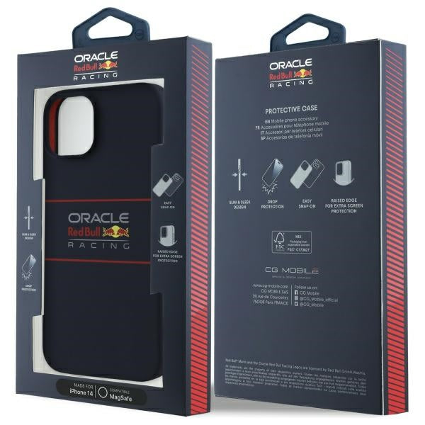 Силиконов твърд калъф Red Bull RBHMP14S24SIHSRV MagSafe за iPhone 14 6.1", тъмносин