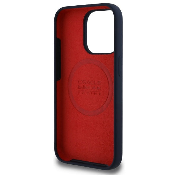 Силиконов калъф Red Bull за iPhone 15 Pro Max 6.7", със същия стил Horizontal Logo MagSafe, тъмносин