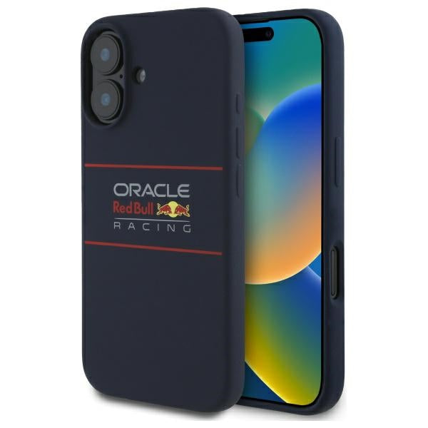 Силиконов твърд калъф Red Bull RBHMP16M24SIHSRV MagSafe за iPhone 16 Plus 6.7", тъмносин