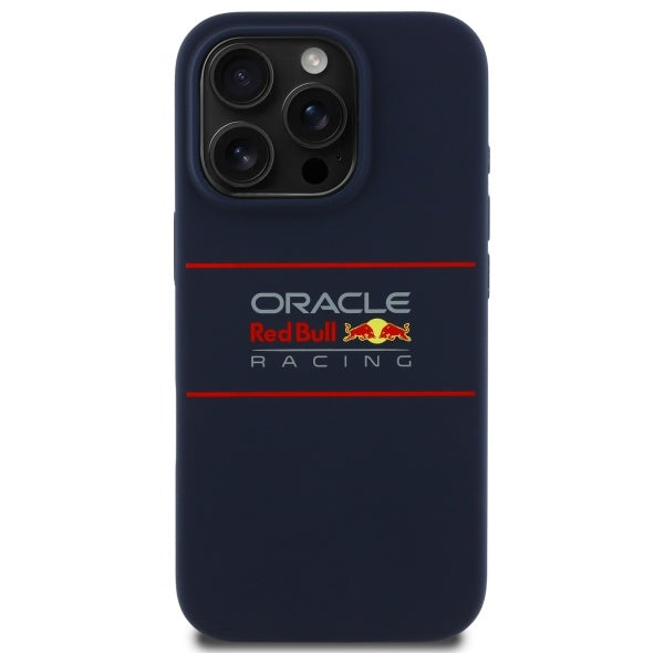 Силиконов калъф Red Bull RBHMP16X24SIHSRV Horizontal Logo MagSafe за iPhone 16 Pro Max 6.9", тъмносин