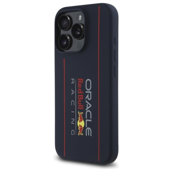 Силиконов калъф Red Bull RBHMP16X24SIOLRV Vertical Logo MagSafe за iPhone 16 Pro Max 6.9", тъмносин