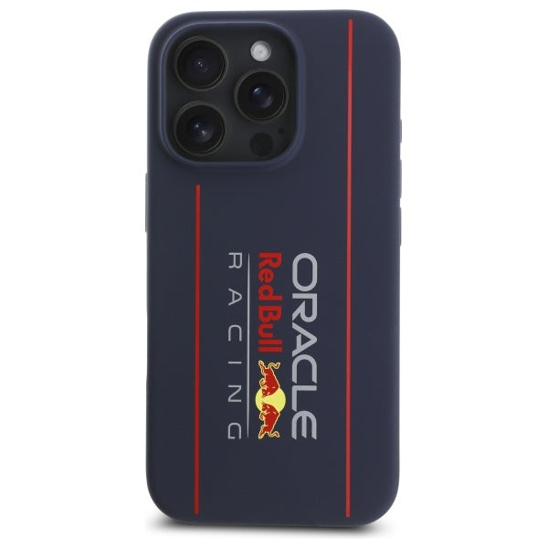 Силиконов калъф Red Bull RBHMP16X24SIOLRV Vertical Logo MagSafe за iPhone 16 Pro Max 6.9", тъмносин