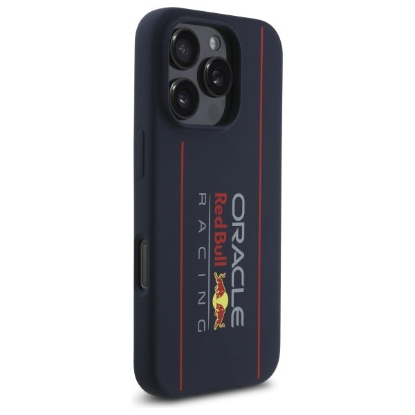 Силиконов калъф Red Bull RBHMP16X24SIOLRV Vertical Logo MagSafe за iPhone 16 Pro Max 6.9", тъмносин
