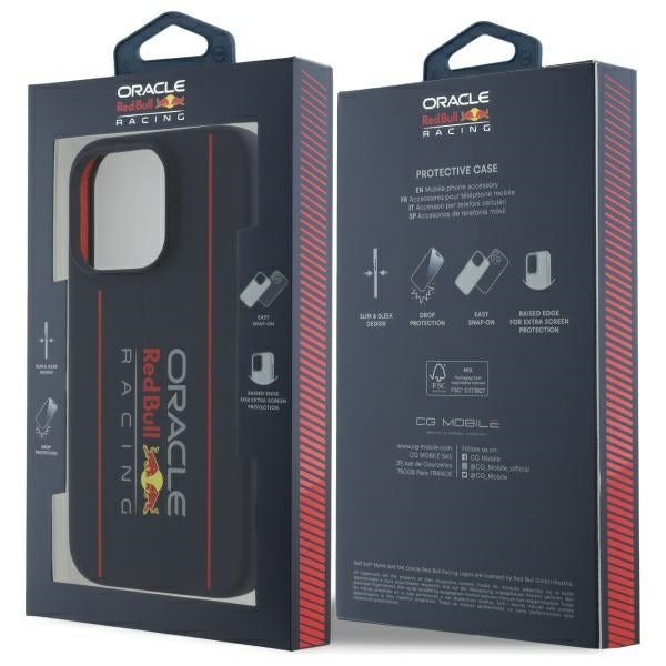 Силиконов калъф Red Bull RBHMP16X24SIOLRV Vertical Logo MagSafe за iPhone 16 Pro Max 6.9", тъмносин
