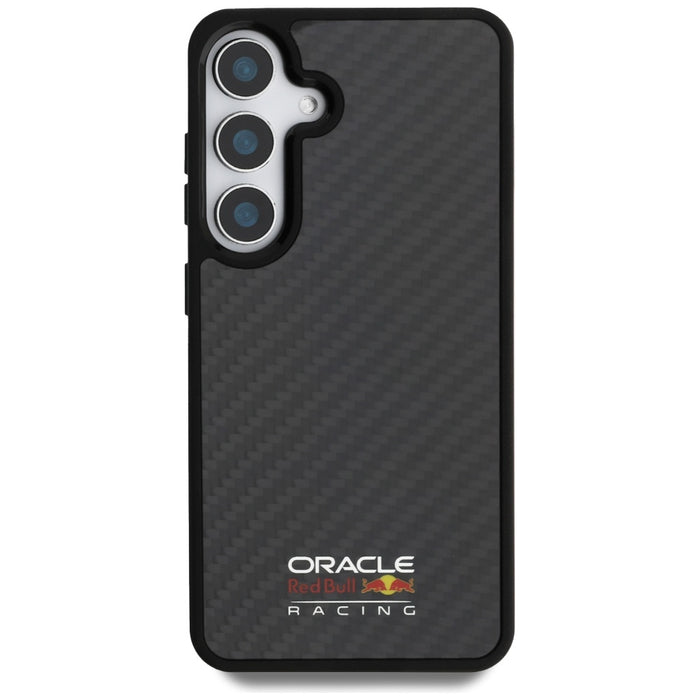 Калъф Red Bull Real Carbon Fiber Shiny Logo MagSafe за Samsung Galaxy S25, черен