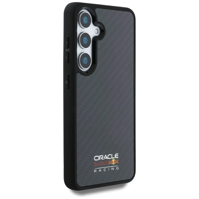 Калъф Red Bull Real Carbon Fiber Shiny Logo MagSafe за Samsung Galaxy S25, черен