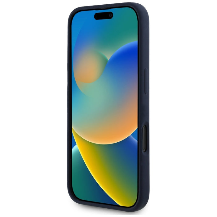 Силиконов калъф Red Bull HC ORBR20 Logo Red Lining MagSafe за iPhone 16, тъмносин