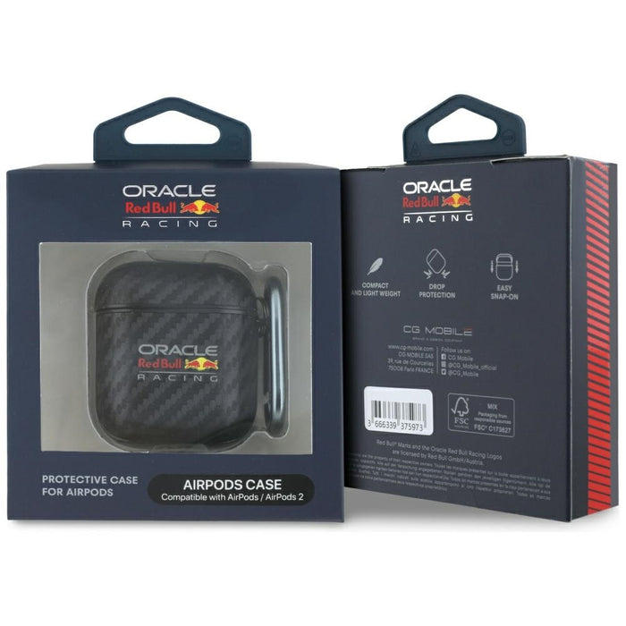 Калъф Red Bull PU Carbon Logo за AirPods 1/2, черен