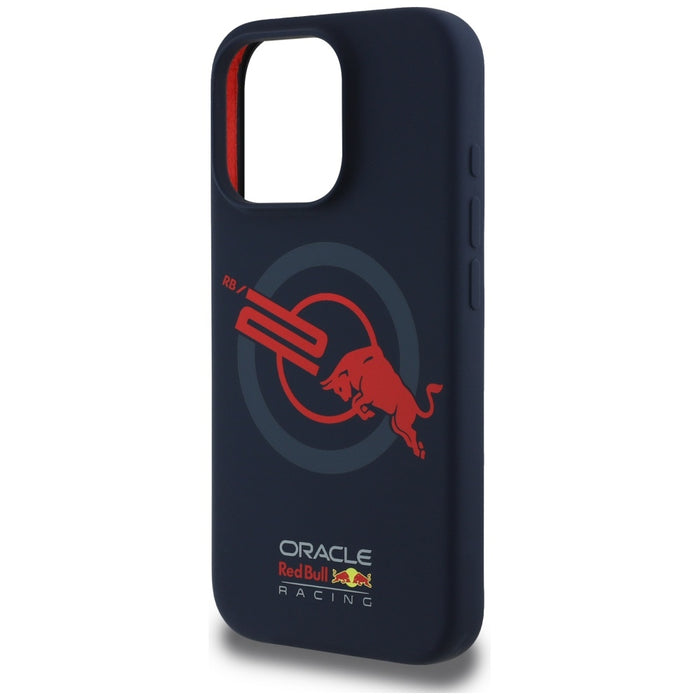 Силиконов калъф Red Bull HC ORBR20 Logo Red Lining MagSafe за iPhone 15 Pro, тъмносин
