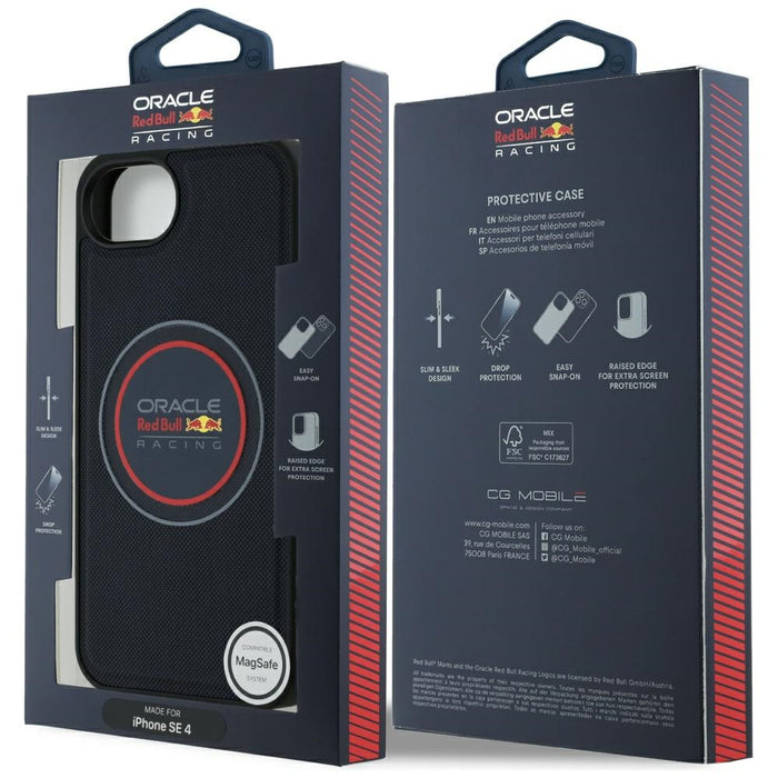 Калъф Red Bull Meshed Logo and Red Ring MagSafe за iPhone 16e / 17e, тъмносин