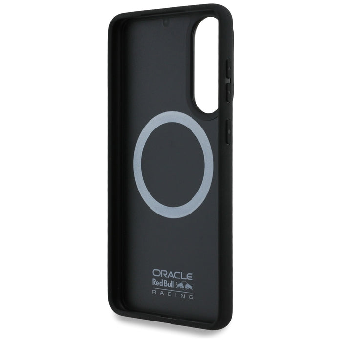 Кожен калъф Red Bull Real Carbon Fiber Powerbar MagSafe за Samsung Galaxy S25 Edge, черен