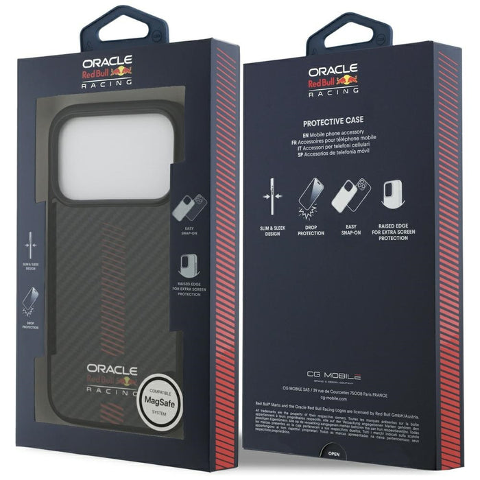 Калъф Red Bull Kevlar Powerbar MagSafe за iPhone 17 Pro, черен