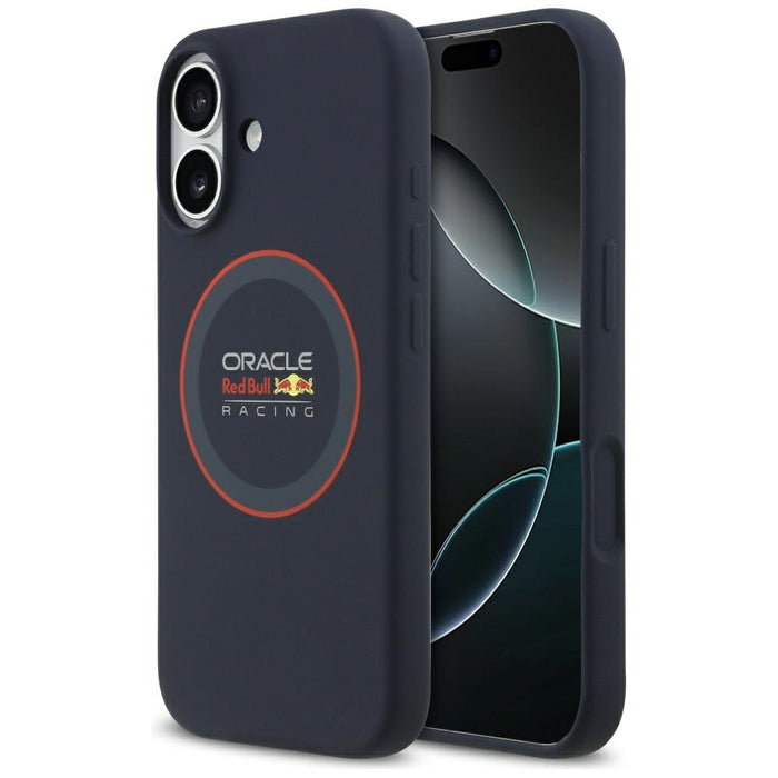 Силиконов калъф Red Bull Red Ring MagSafe за iPhone 17, тъмносин