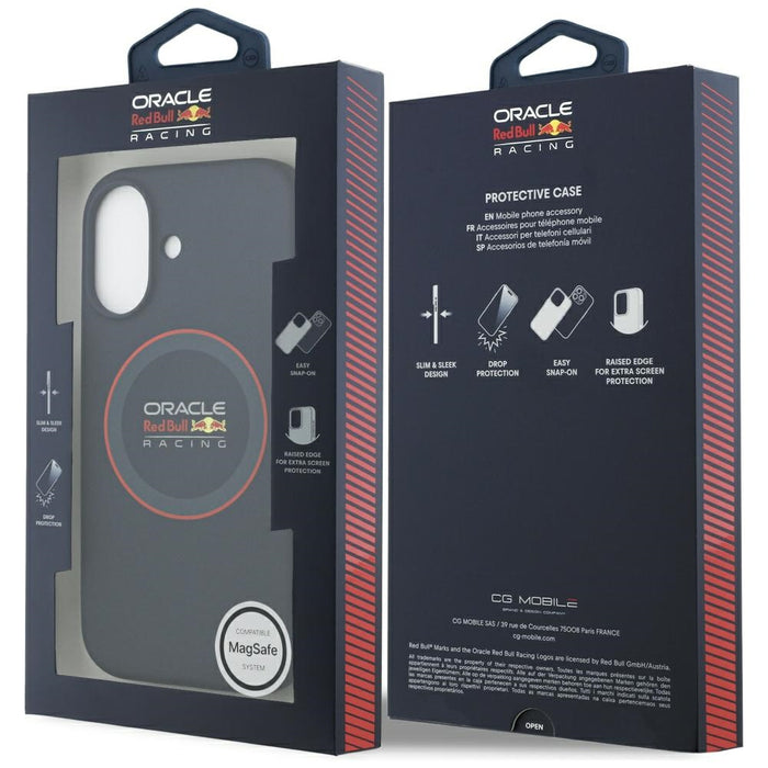 Силиконов калъф Red Bull Red Ring MagSafe за iPhone 17, тъмносин
