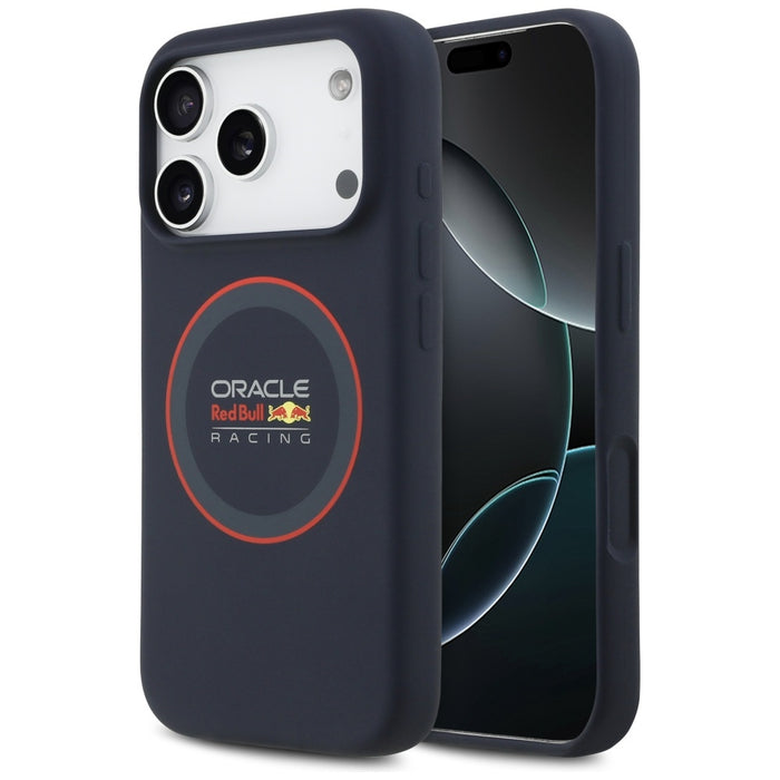 Силиконов калъф Red Bull Red Ring MagSafe за iPhone 17 Pro, тъмносин
