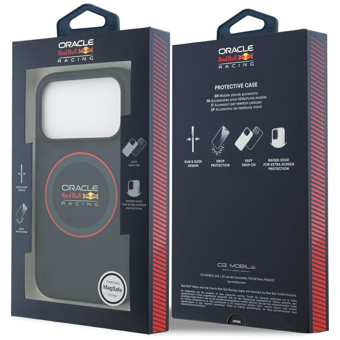 Силиконов калъф Red Bull Red Ring MagSafe за iPhone 17 Pro, тъмносин