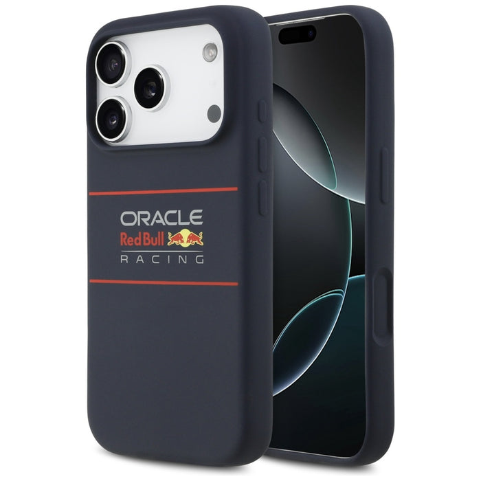 Силиконов калъф Red Bull Horizontal Centered Logo MagSafe за iPhone 17 Pro, тъмносин