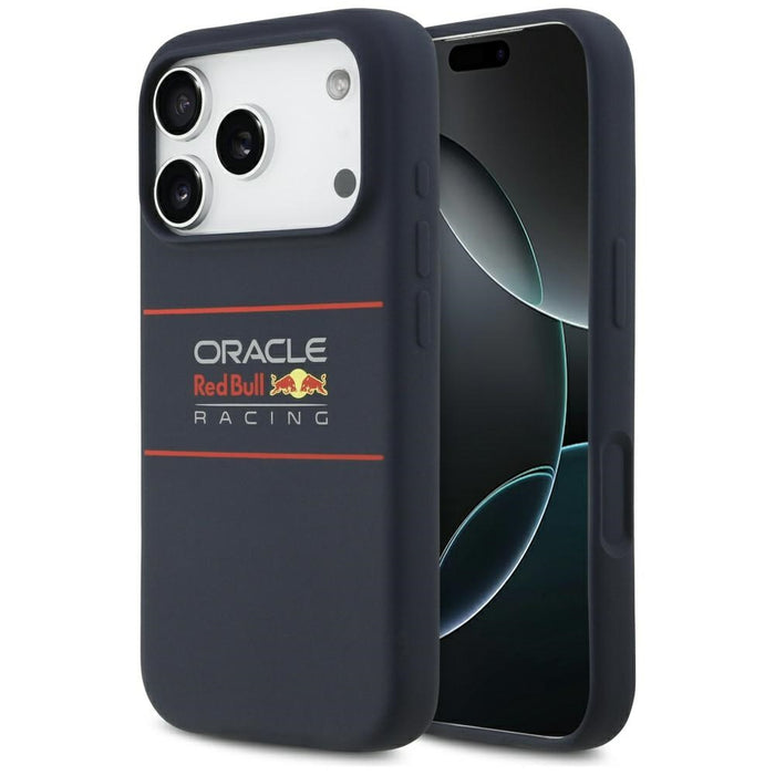 Силиконов калъф Red Bull Horizontal Centered Logo MagSafe за iPhone 17 Pro Max, тъмносин