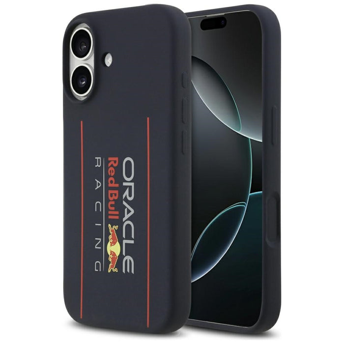 Силиконов калъф Red Bull Oversize Vertical Logo MagSafe за iPhone 17, тъмносин