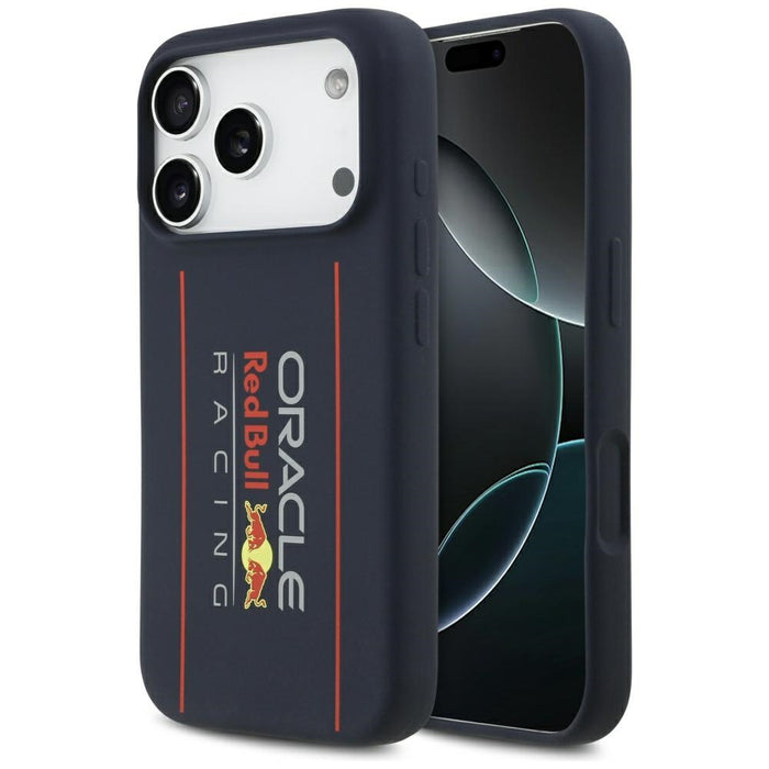 Силиконов калъф Red Bull Oversize Vertical Logo MagSafe за iPhone 17 Pro, тъмносин
