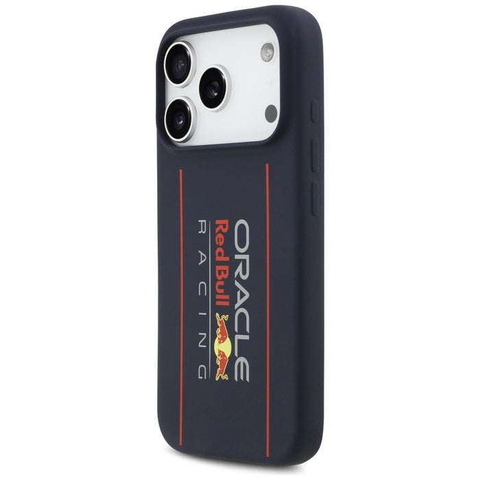 Силиконов калъф Red Bull Oversize Vertical Logo MagSafe за iPhone 17 Pro, тъмносин