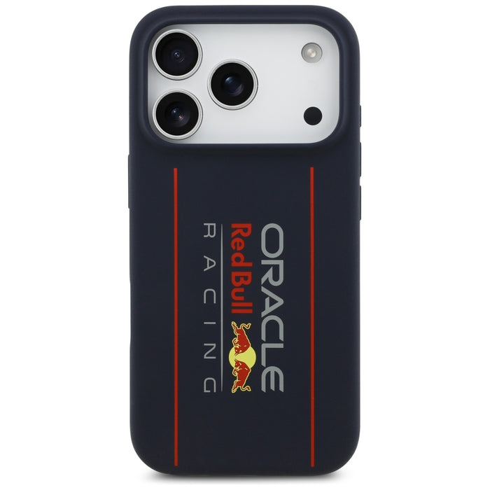 Силиконов калъф Red Bull Oversize Vertical Logo MagSafe за iPhone 17 Pro, тъмносин