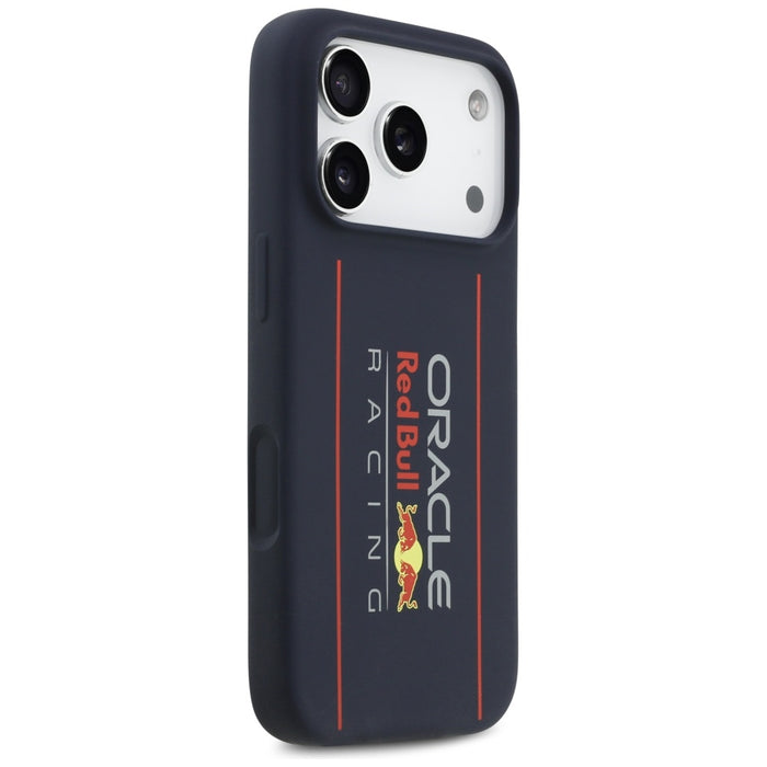 Силиконов калъф Red Bull Oversize Vertical Logo MagSafe за iPhone 17 Pro, тъмносин