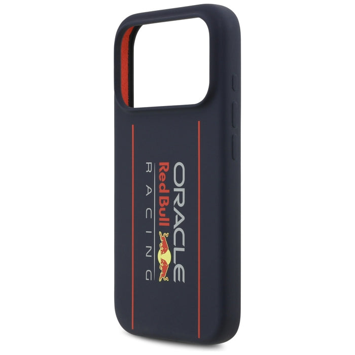 Силиконов калъф Red Bull Oversize Vertical Logo MagSafe за iPhone 17 Pro, тъмносин